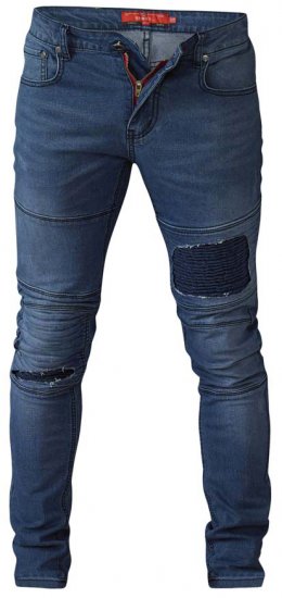 D555 Newport Tapered Fit Biker Jeans Blue - Jeans et pantalons - Jeans et Pantalons grande taille 