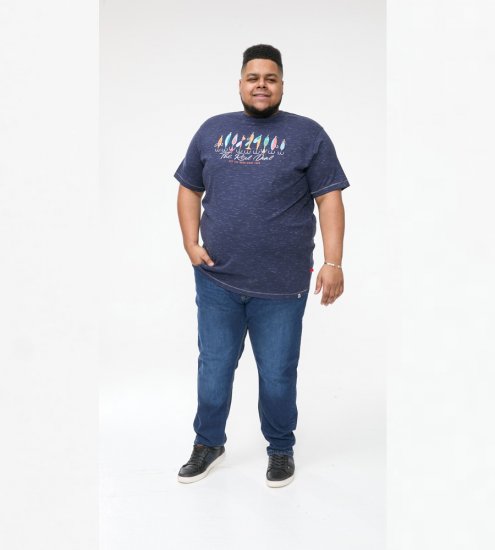 D555 Cropwell T-shirt avec imprimé pêche bleu marine - T-shirts - T-shirts Homme Grande Taille