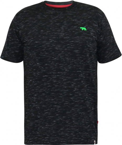 D555 ORSTON Reno Fabric Crew Neck T-Shirt With Chest Embroidery Black Reno - T-shirts - T-shirts Homme Grande Taille