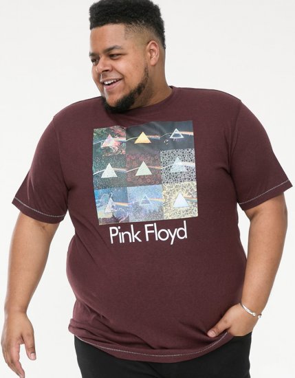 D555 DIVISION Official Pink Floyd Printed T-Shirt Burgundy - T-shirts - T-shirts Homme Grande Taille