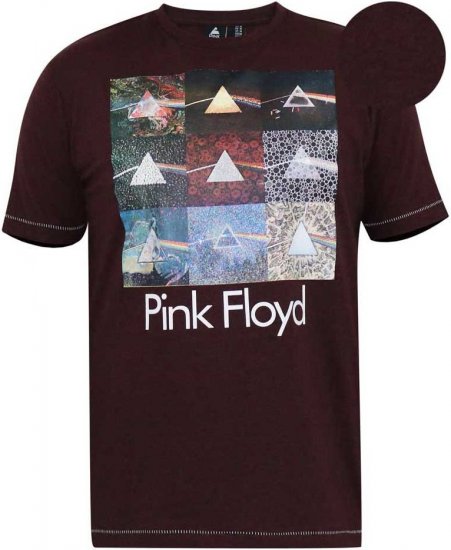 D555 DIVISION Official Pink Floyd Printed T-Shirt Burgundy - T-shirts - T-shirts Homme Grande Taille