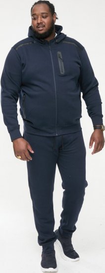 D555 GABRIEL Couture Zip Through Hoody With Reversible Zips Navy - Sweatshirts & hoodies - Sweatshirts/Hoodies grande taille homme