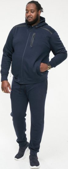 D555 GABRIEL Couture Zip Through Hoody With Reversible Zips Navy - Sweatshirts & hoodies - Sweatshirts/Hoodies grande taille homme