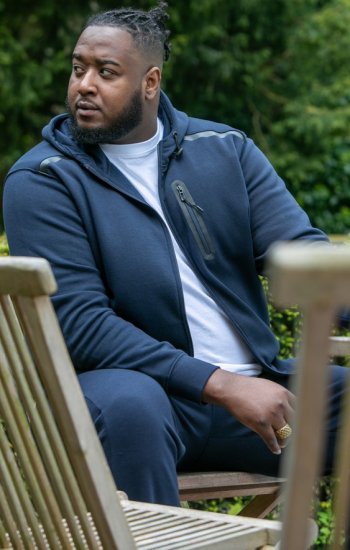 D555 GABRIEL Couture Zip Through Hoody With Reversible Zips Navy - Sweatshirts & hoodies - Sweatshirts/Hoodies grande taille homme