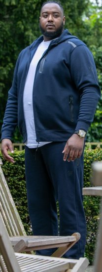 D555 GABRIEL Couture Zip Through Hoody With Reversible Zips Navy - Sweatshirts & hoodies - Sweatshirts/Hoodies grande taille homme