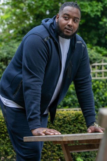 D555 GABRIEL Couture Zip Through Hoody With Reversible Zips Navy - Sweatshirts & hoodies - Sweatshirts/Hoodies grande taille homme