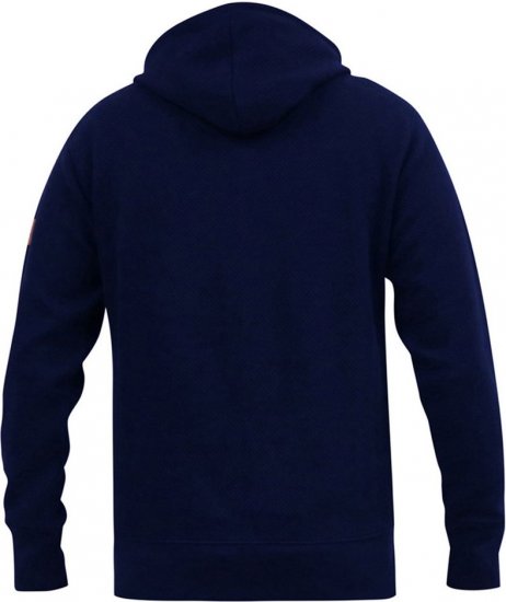D555 IRVIN Full Zip Jacquard Hoody With Chest Embroidery Navy - Sweatshirts & Hoodies - Sweatshirts/Hoodies grande taille homme