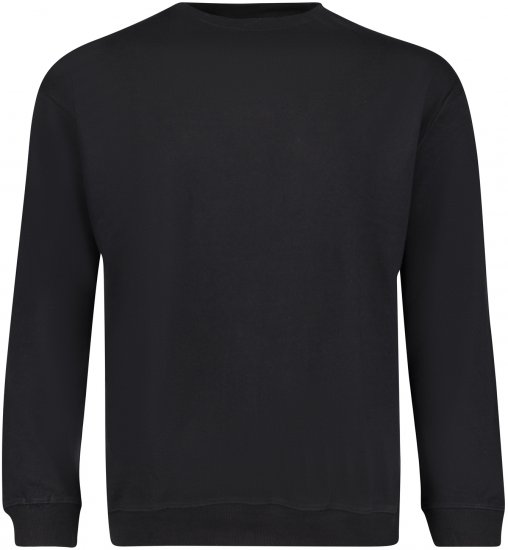 Adamo Athen Crew neck Sweatshirt Black - Sweatshirts & hoodies - Sweatshirts/Hoodies grande taille homme