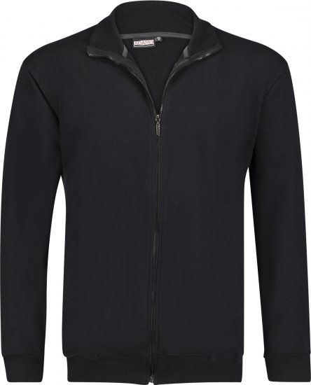 Adamo Athen Sweat Jacket with Full Zipper Black - Sweatshirts & Hoodies - Sweatshirts/Hoodies grande taille homme