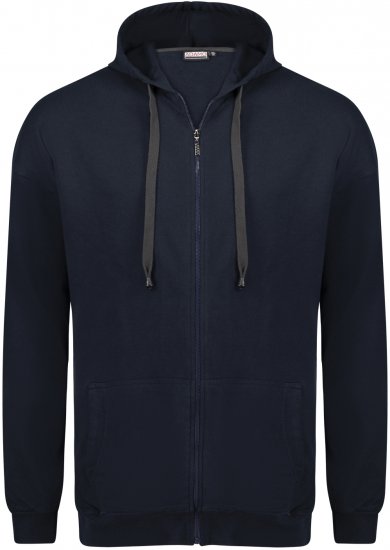 Adamo Athen Hoodie with Zipper Navy - Sweatshirts & Hoodies - Sweatshirts/Hoodies grande taille homme