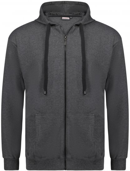 Adamo Athen Hoodie with Zipper Charcoal - Sweatshirts & hoodies - Sweatshirts/Hoodies grande taille homme