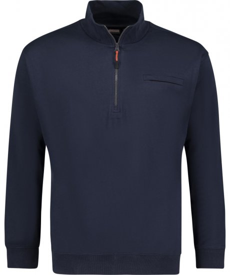 Adamo 159305 Sweat-shirt col montant zippé Bleu foncé - Sweatshirts & hoodies - Sweatshirts/Hoodies grande taille homme