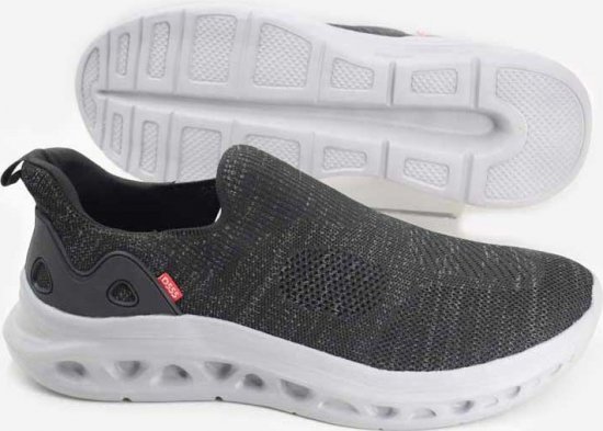 D555 Blyth 1 Kingsize Hands Free Shoes With Knitted Top Black - Chaussures homme 40-52 - 