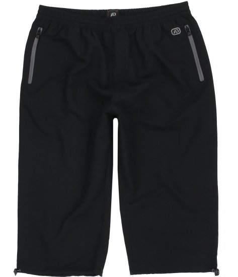 Adamo Oskar Capri Shorts Black - Pantalons/shorts de survêtement - Survêtement/jogging grandes tailles