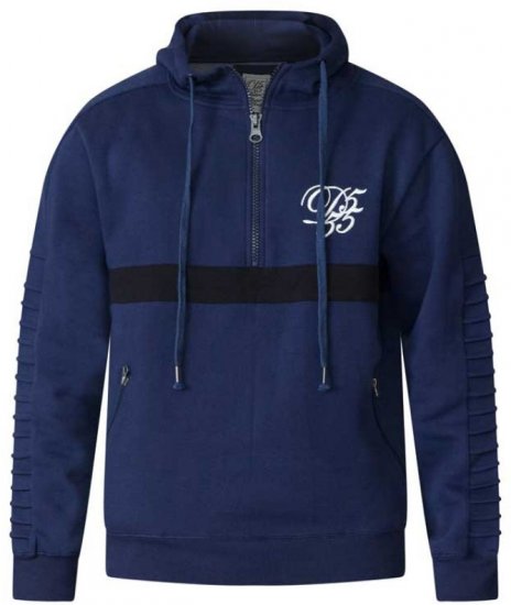 D555 Sergio Half Zip Hoodie Navy - Sweatshirts & hoodies - Sweatshirts/Hoodies grande taille homme
