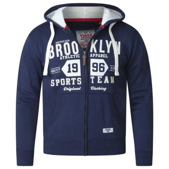 D555 Thurston Full Zip Hoodie Navy - Sweatshirts & hoodies - Sweatshirts/Hoodies grande taille homme