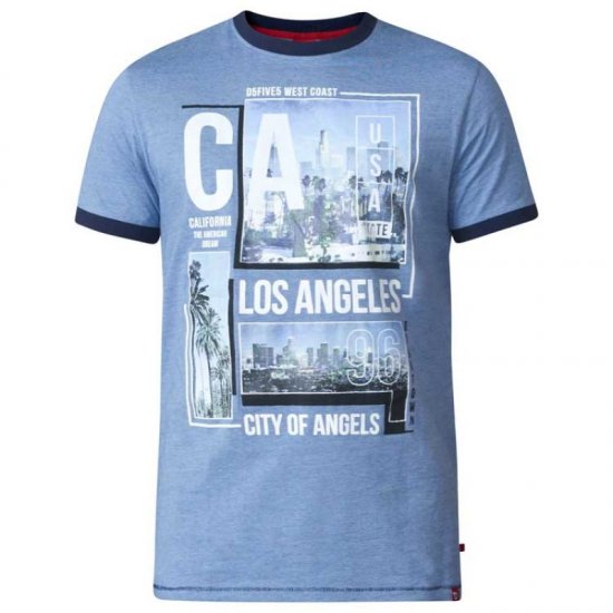 D555 Howie Fine Stripe T-shirt Blue - T-shirts - T-shirts Homme Grande Taille