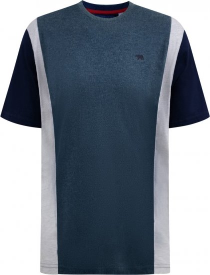 D555 Neath Cut And Sew Crew Neck T-Shirt Denim - T-shirts - T-shirts Homme Grande Taille