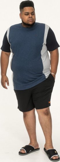 D555 Neath Cut And Sew Crew Neck T-Shirt Denim - T-shirts - T-shirts Homme Grande Taille
