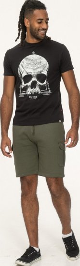 D555 Hucknall Skull Monochrome Printed Crew Neck T-shirt Washed Black - T-shirts - T-shirts Homme Grande Taille