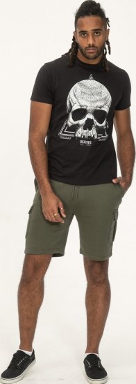 D555 Hucknall Skull Monochrome Printed Crew Neck T-shirt Washed Black - T-shirts - T-shirts Homme Grande Taille