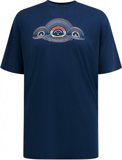 D555 Cheltenham Record With Reflection Printed T-shirt French Navy - T-shirts - T-shirts Homme Grande Taille