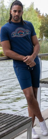 D555 Cheltenham Record With Reflection Printed T-shirt French Navy - T-shirts - T-shirts Homme Grande Taille