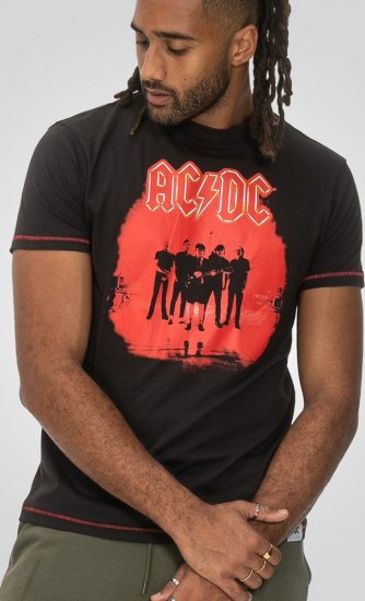 D555 Uxbridge Official AC/DC Band Printed Crew Neck T-Shirt Washed Black TALL SIZES - VÊTEMENTS HOMME MT-6XLT - Vêtements Tall Homme