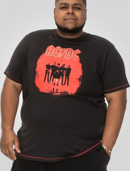 D555 Uxbridge Official AC/DC Band Printed Crew Neck T-Shirt Washed Black TALL SIZES - VÊTEMENTS HOMME MT-6XLT - Vêtements Tall Homme