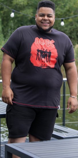 D555 Uxbridge Official AC/DC Band Printed Crew Neck T-Shirt Washed Black TALL SIZES - VÊTEMENTS HOMME MT-6XLT - Vêtements Tall Homme