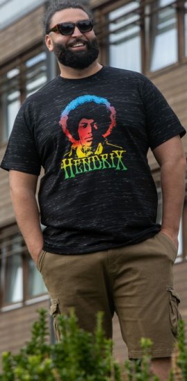 D555 Hendrix Official Jimi Hendrix Printed Crew Neck T-Shirt Black Reno - T-shirts de groupes - 