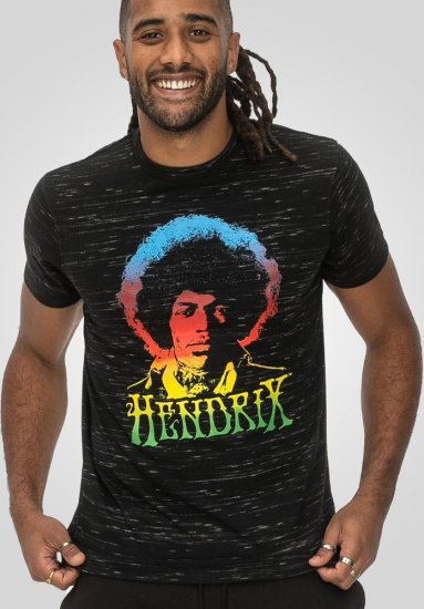 D555 Hendrix Official Jimi Hendrix Printed Crew Neck T-Shirt Black Reno - T-shirts de groupes - 