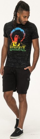 D555 Hendrix Official Jimi Hendrix Printed Crew Neck T-Shirt Black Reno - T-shirts de groupes - 