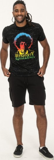 D555 Hendrix Official Jimi Hendrix Printed Crew Neck T-Shirt Black Reno - T-shirts de groupes - 