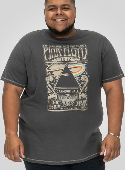 D555 HANLEY Official Pink Floyd Crew Neck T-Shirt Dark Grey - T-shirts - T-shirts Homme Grande Taille