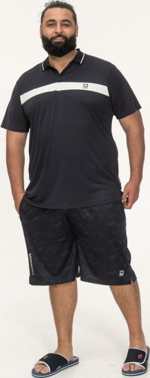 D555 Hinckley Stretch Polo With Contrast Tipping Collar Navy - Polos - Polos homme grande taille