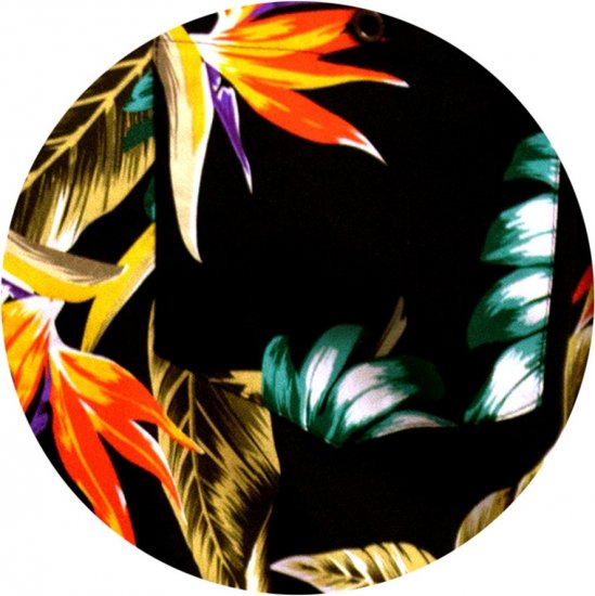 D555 Selby Hawaiian AOP Short Sleeve Revere Collar Shirt Black - Chemises - Chemises Grandes Tailles Hommes