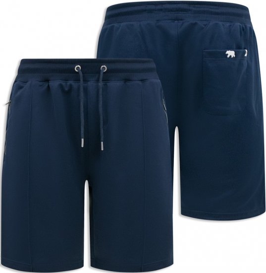 D555 Spalding Elasticated Waist Interlock Shorts Navy - Pantalons/shorts de survêtement - Survêtement/jogging grandes tailles