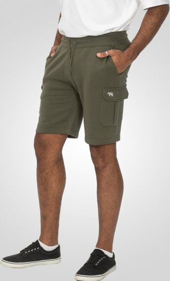D555 Wigan 1 Elasticated Waist Fleece Cargo Shorts Khaki - Pantalons/shorts de survêtement - Survêtement/jogging grandes tailles