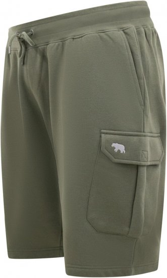 D555 Wigan 1 Elasticated Waist Fleece Cargo Shorts Khaki - Pantalons/shorts de survêtement - Survêtement/jogging grandes tailles
