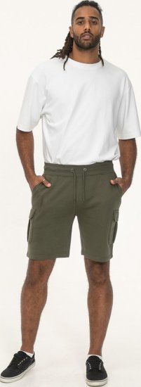 D555 Wigan 1 Elasticated Waist Fleece Cargo Shorts Khaki - Pantalons/shorts de survêtement - Survêtement/jogging grandes tailles