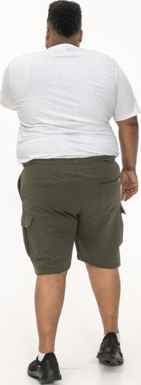 D555 Wigan 1 Elasticated Waist Fleece Cargo Shorts Khaki - Pantalons/shorts de survêtement - Survêtement/jogging grandes tailles