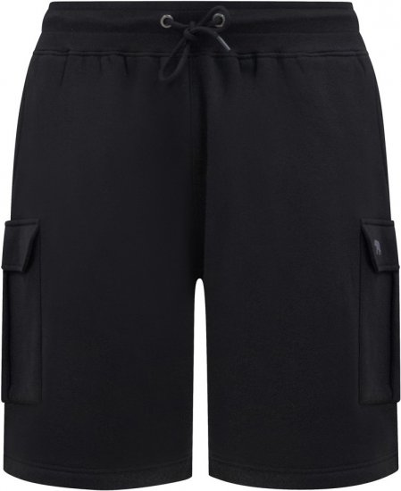 D555 Wigan 2 Elasticated Waist Fleece Cargo Shorts Black - Pantalons/shorts de survêtement - Survêtement/jogging grandes tailles
