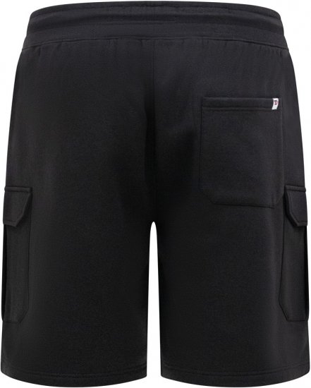 D555 Wigan 2 Elasticated Waist Fleece Cargo Shorts Black - Pantalons/shorts de survêtement - Survêtement/jogging grandes tailles