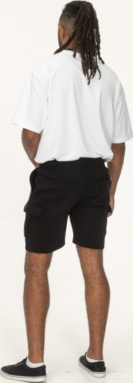 D555 Wigan 2 Elasticated Waist Fleece Cargo Shorts Black - Pantalons/shorts de survêtement - Survêtement/jogging grandes tailles