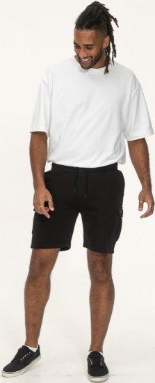 D555 Wigan 2 Elasticated Waist Fleece Cargo Shorts Black - Pantalons/shorts de survêtement - Survêtement/jogging grandes tailles