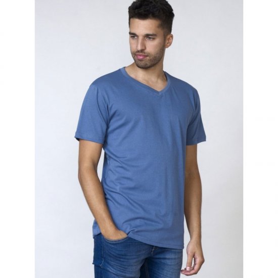 D555 Signature V-neck T-shirt Teal - T-shirts - T-shirts Homme Grande Taille