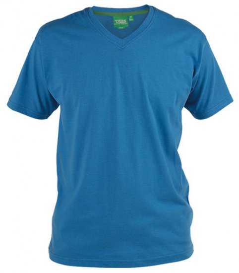 D555 Signature V-neck T-shirt Blue - T-shirts - T-shirts Homme Grande Taille