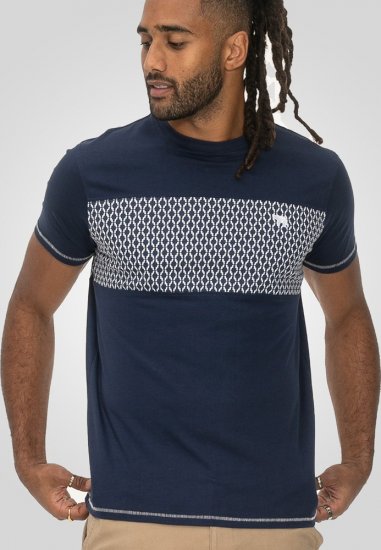 D555 Swansea Cut And Sew Crew Neck T-Shirt Navy - T-shirts - T-shirts Homme Grande Taille