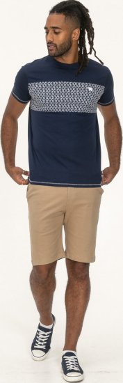 D555 Swansea Cut And Sew Crew Neck T-Shirt Navy - T-shirts - T-shirts Homme Grande Taille